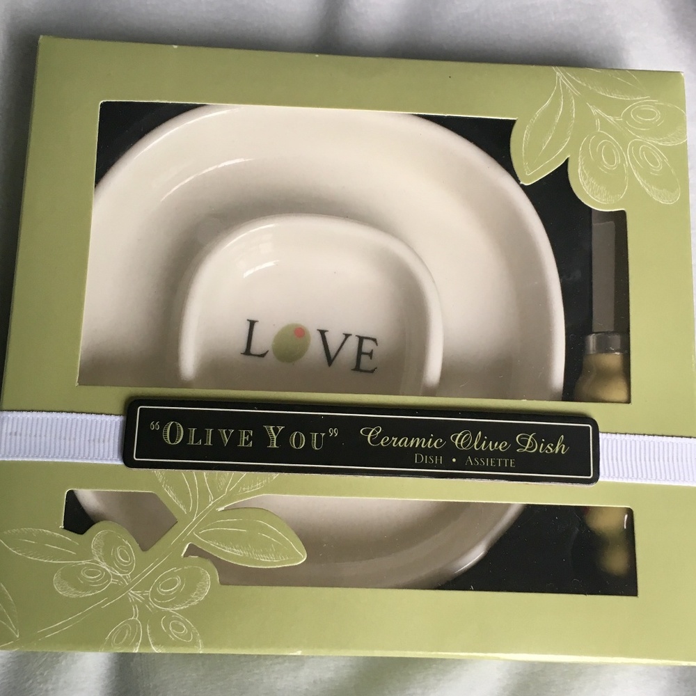 Olive You Ceramic Olive Dish